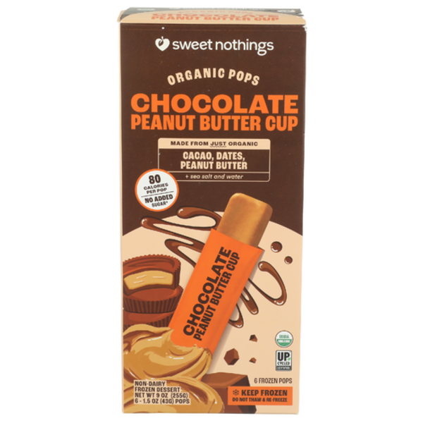 Sweet Nothings Organic Chocolate Peanut Butter Dessert Pop 6 Pack