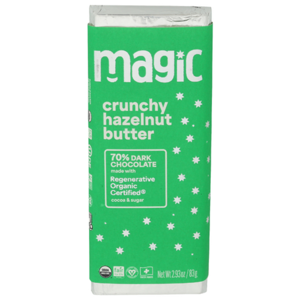 Magic Chocolate Organic Crunchy Hazelnut Butter Dark Chocolate Bar