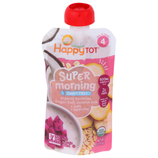 Happy Tot Organic Baas, Dragon Fruit, Coconut Milk, & Oats Stage 4 Pouch