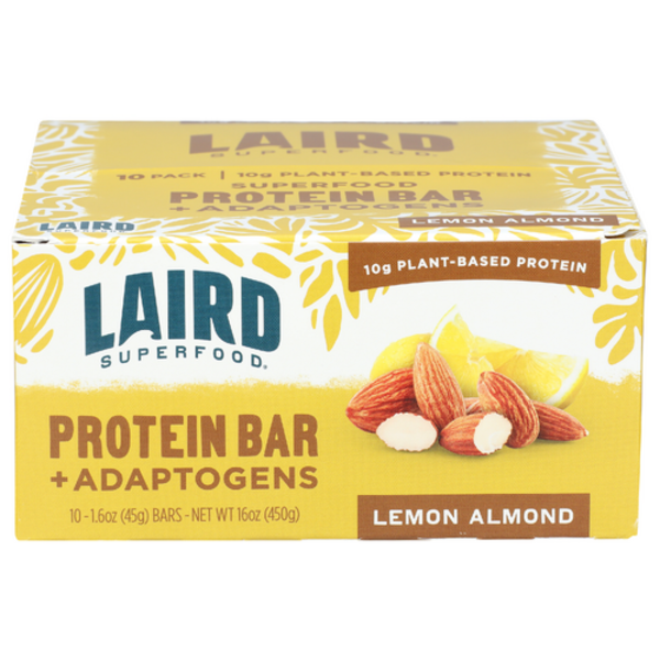 Laird Superfood Lemon Almond Plant-Based Protein Bar 10 Pack Case
