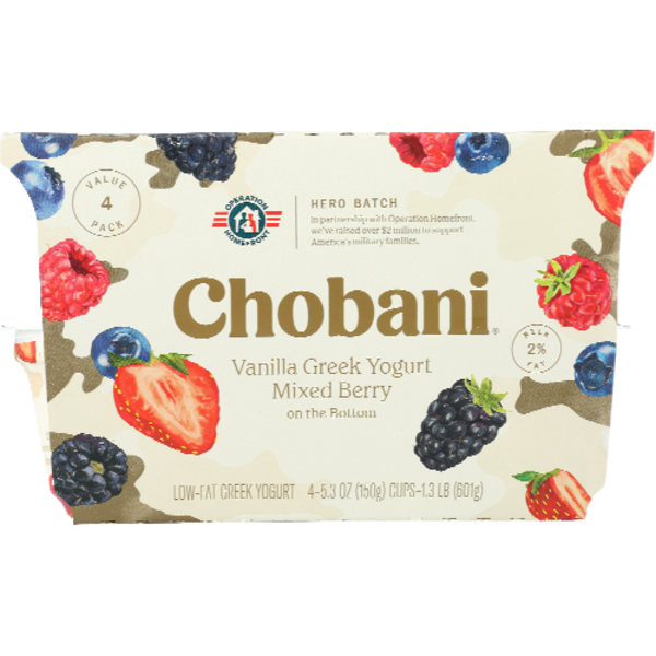 Chobani Low-Fat 2% Vanilla Greek Yogurt With Mixed Berry