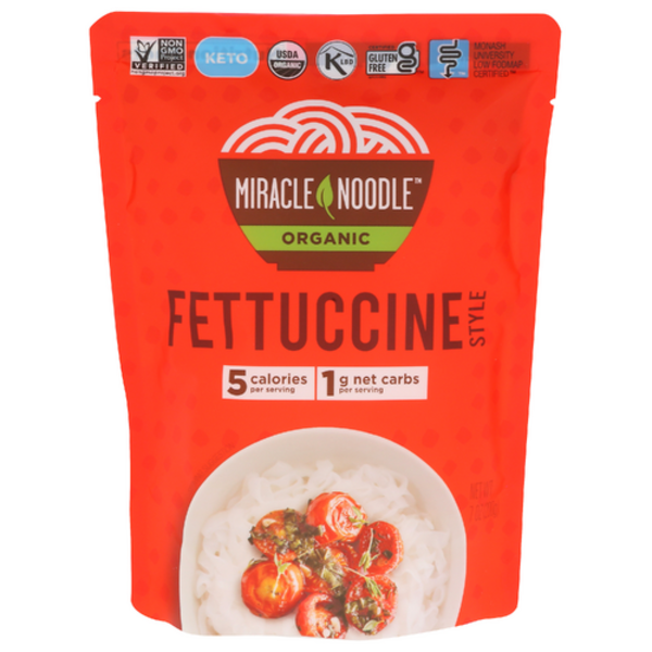 Miracle Noodle One Gram Net Carbs, Gluten free Ready to Eat Organic Fettuccine