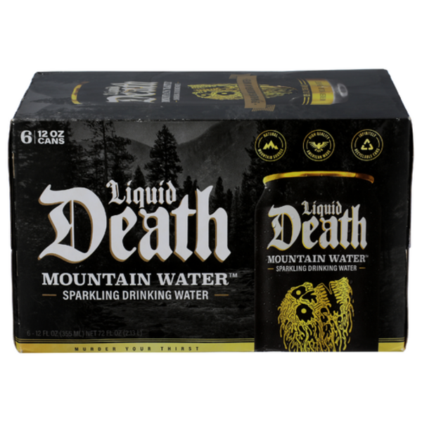 Liquid Death Mountain Sparkling Water 6 Pack Case