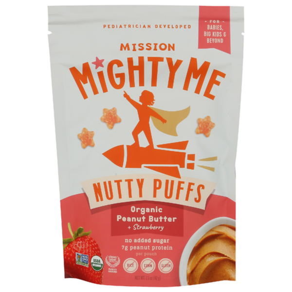 Mission Mighty Me Organic Peanut Butter + Strawberry Nutty Puffs