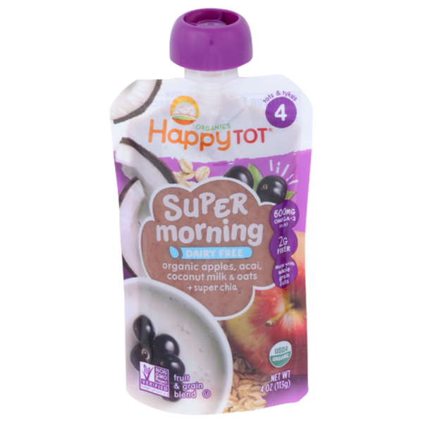 Happy Tot Organic Apples, Acai, Coconut Milk, Oats, & Super Chia Stage 4 Pouch