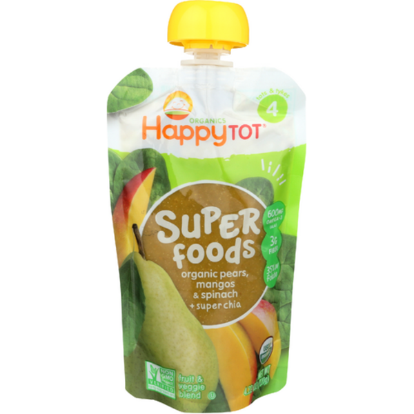 Happy Tot Superfoods Spinach Mango Pear + Super Chia Stage 4 Pouch