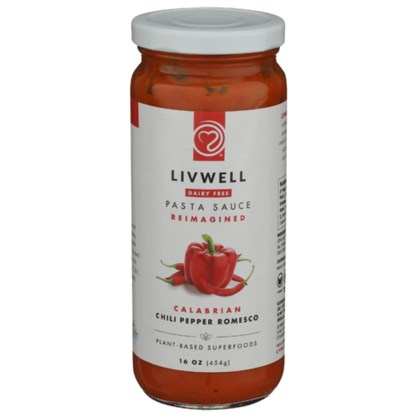 Livwell Foods Calabrian Chili Pepper Romesco Plant-Based Pasta Sauce