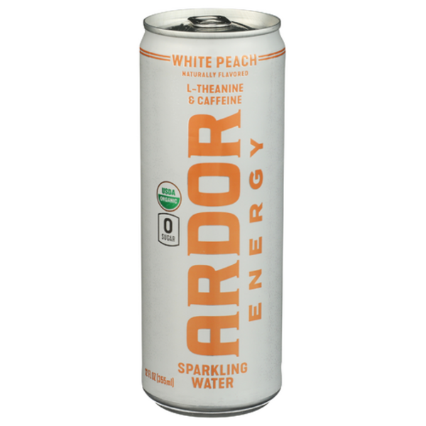 Ardor Organic Inc Organic White Peach Hydrate + Focus Sparkling Water