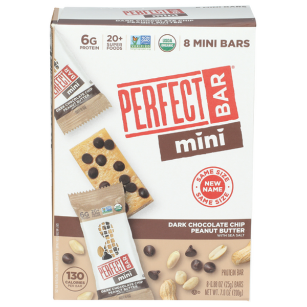 Perfect Bar Mini Dark Chocolate Chip Peanut Butter Protien Bar 8 Pack