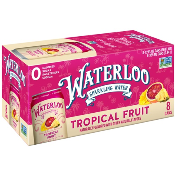 Waterloo Tropical Fruit Sparkling Water 8 Pack Case