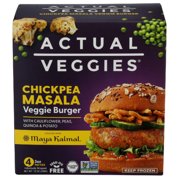 Actual Veggies Chickpea Masala Veggie Burgers