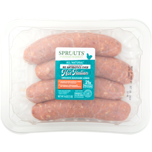 Sprouts Hot Italian Chicken Sausage Links No Antibiotics Ever