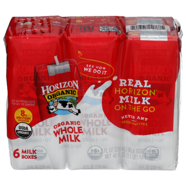 Horizon Organic Whole Milk 6 Pack Case