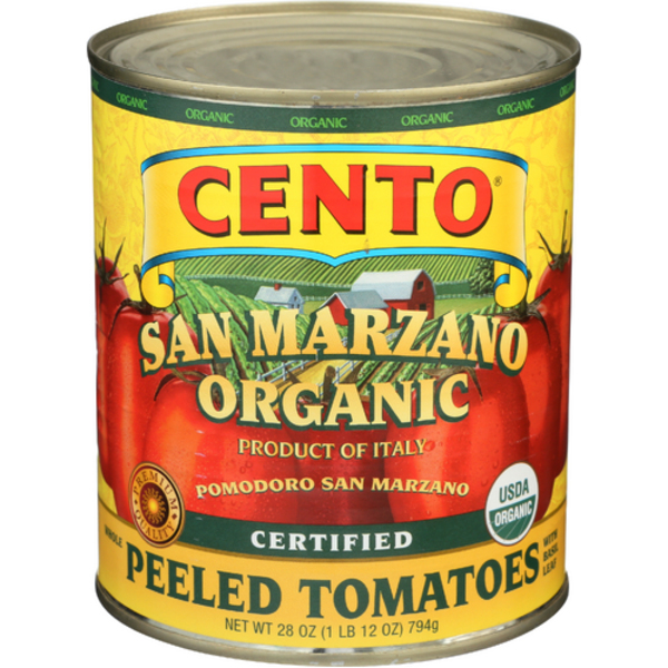 Cento Organic San Marzano Peeled Tomatoes With Basil Leaf
