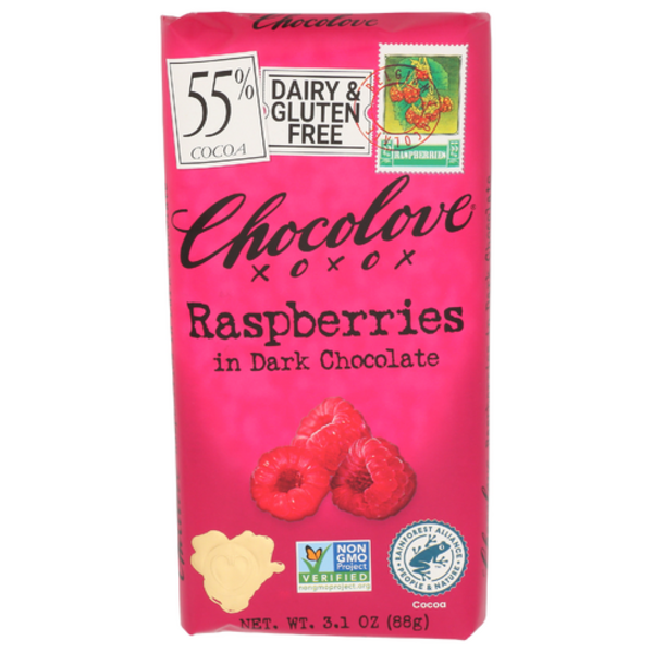 Chocolove Raspberries In Dark Chocolate Bar