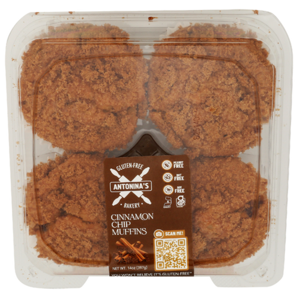 Antoninas Bakery Cinnamon Chip Muffins 4 Pack