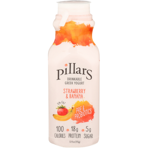 Pillars Yogurt Strawberry Baa Drinkable Greek Yogurt