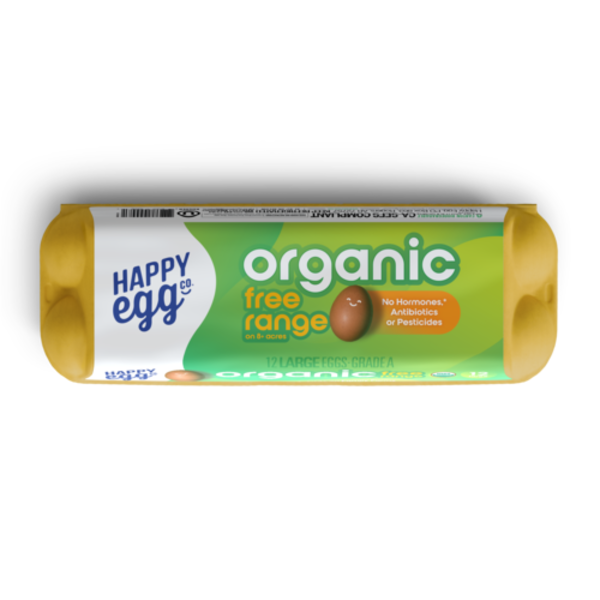 Happy Egg Organic Free Range Large Grade A Brown Eggs