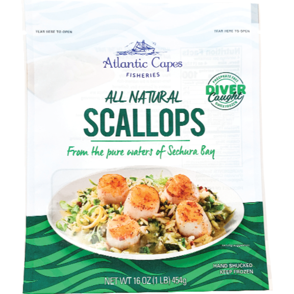 Atlantic Capes Fisheries 20/30 Count Frozen Peruvian Scallops 16 Oz