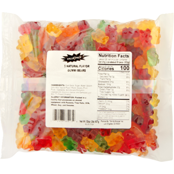 5 Natural Flavor Gummi Bears Value Pack