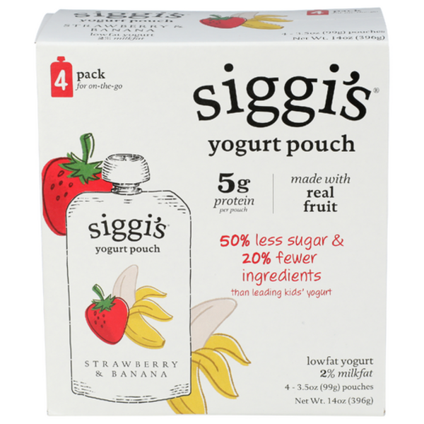 Siggi's Strawberry Baa Kids Yogurt Pouches 4 Pack