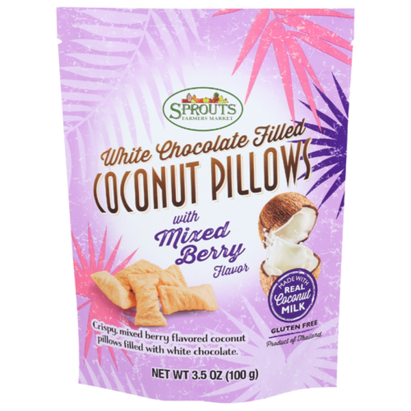 Sprouts Mixed Berry White Chocolate Filled Coconut Pillows