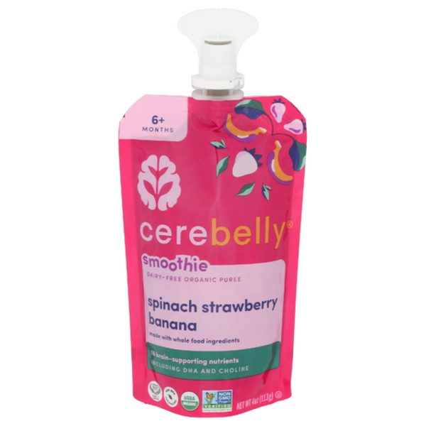 Cerebelly Inc Organic Spinach Strawberry Baa Smoothie Baby Food Pouch