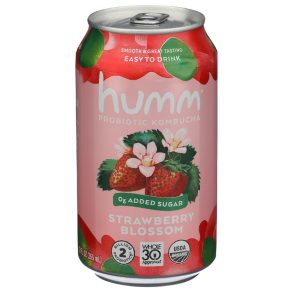 Humm Kombucha Organic Strawberry Blossom Whole30 Probiotic Kombucha