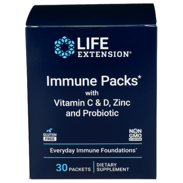 Life Extension Immune Packs with Vitamin C & D, Zinc and Probiotic