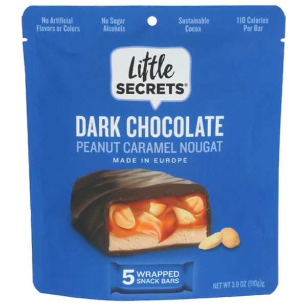 Little Secrets Peanut Caramel Creamy Nougat Bars In Dark Chocolate 5 Pack