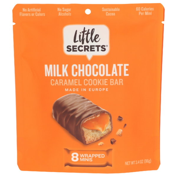Little Secrets Creamy Caramel Mini Cookie Bars In Milk Chocolate 8 Pack