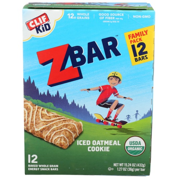 Clif Kid Organic Iced Oatmeal Cookie Z Bars 12 Pack