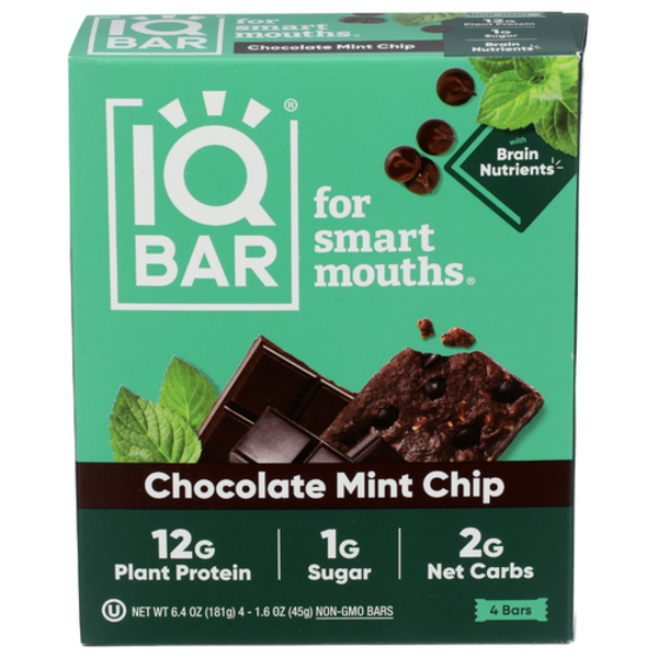 Iq Bar Chocolate Mint Chip Bars 4 Pack