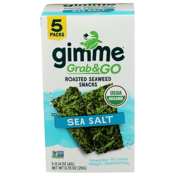 Gimme Health Foods Organic Sea Salt Grab & Go Roasted Seaweed Snacks 5 Pack