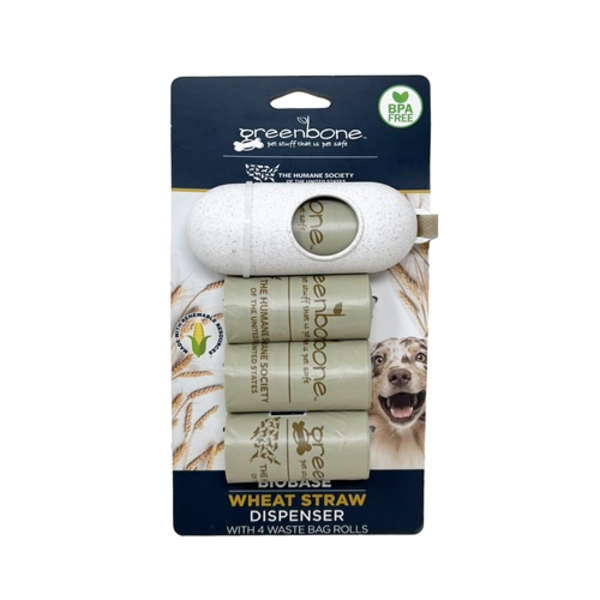 Greenbone Wheat Straw Dispenser with 4 Waste Bag Rolls