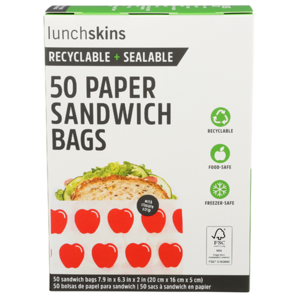 Lunchskins Recyclable Paper Sandwich Bags Apples
