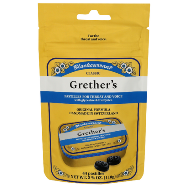 Grether's Classic Blackcurrent Pastilles For Throat & Voice 44 Count Bag