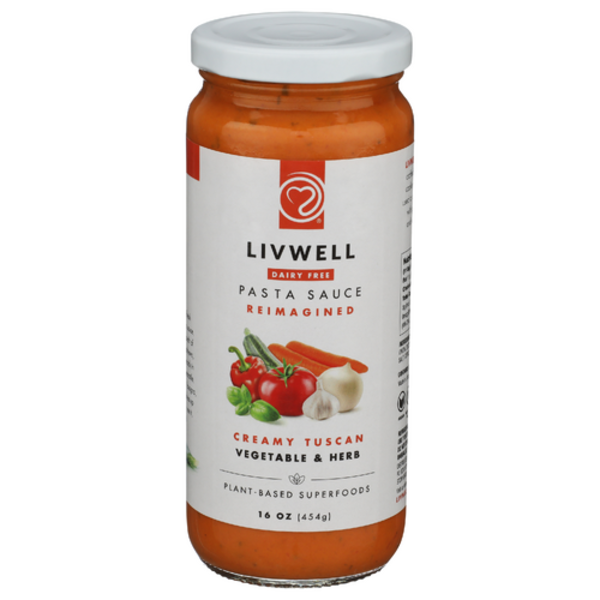 Livwell Foods Creamy Tuscan Vegetable & Herb Plant-Based Pasta Sauce