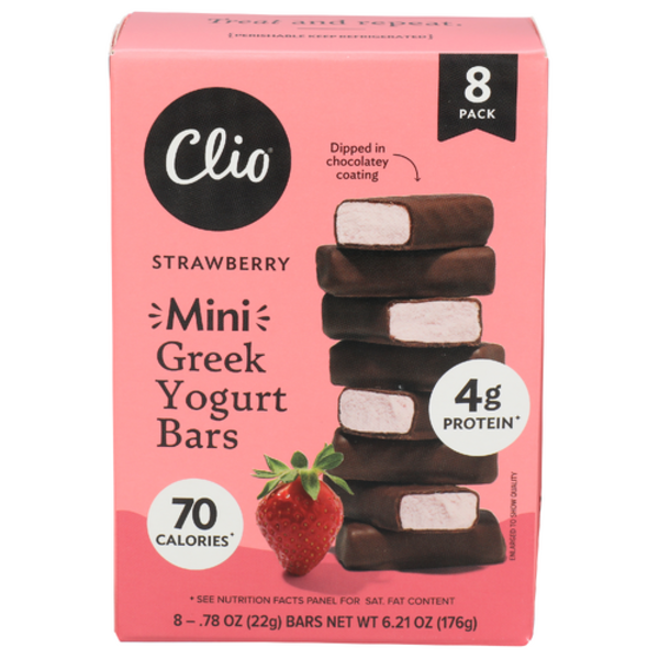 Clio Strawberry Dark Chocolate Covered Mini Greek Yogurt Bars
