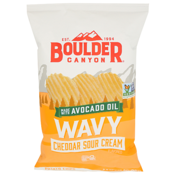 Boulder Canyon Cheddar Sour Cream Avocado Oil Wavy Potato Chips