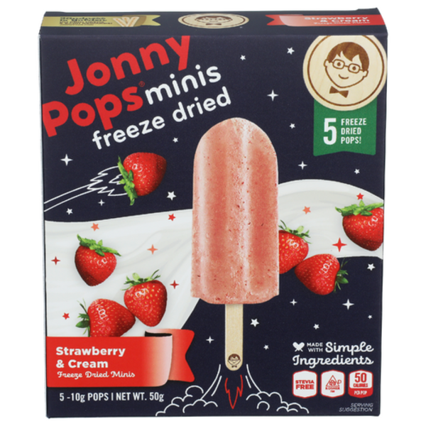 Jonny Pops Strawberry & Cream Freeze Dried Pops 5 Pack
