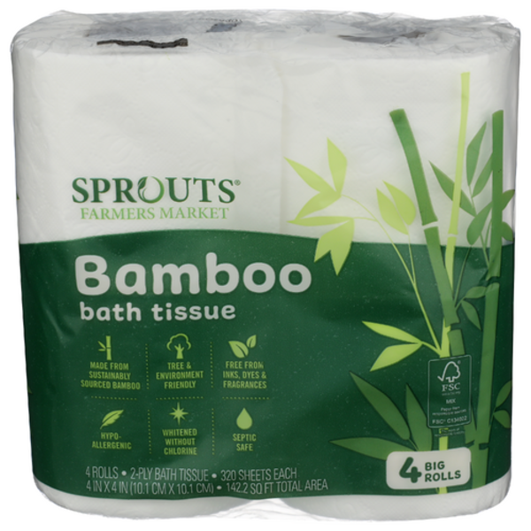 Sprouts Bamboo Bath Tissue 2 Ply 4 Roll