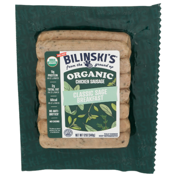 Bilinski's Organic Classic Sage Breakfast Sausage