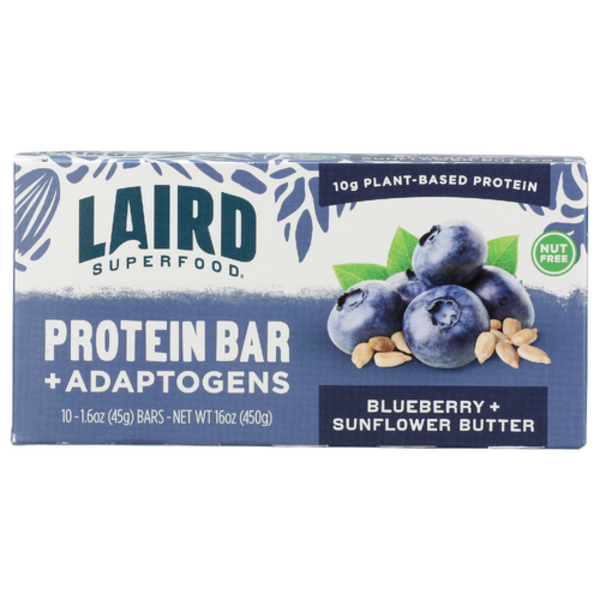 Laird Superfood Blueberry + Sunflower Butter Plant-Based Protein Bar 10 Pack Case