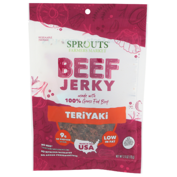Sprouts Teriyaki Grass Fed Beef Jerky