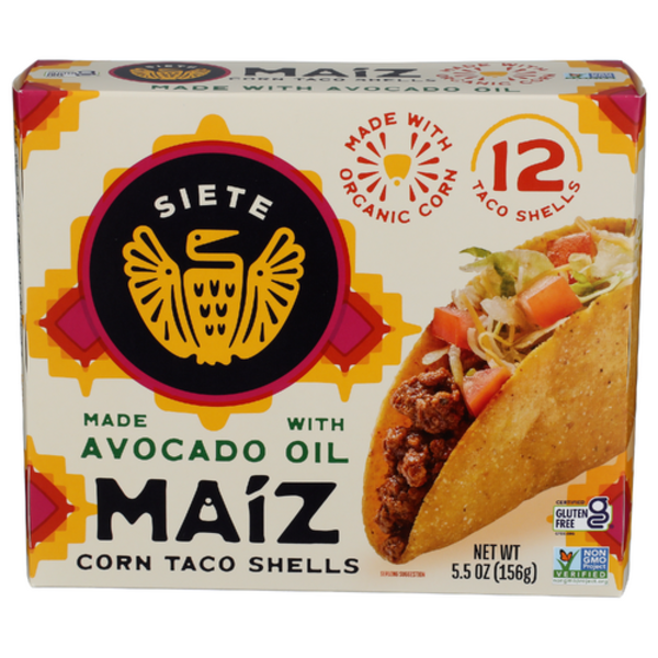 Siete Corn Taco Shells Made With Avocado Oil 12 Pack
