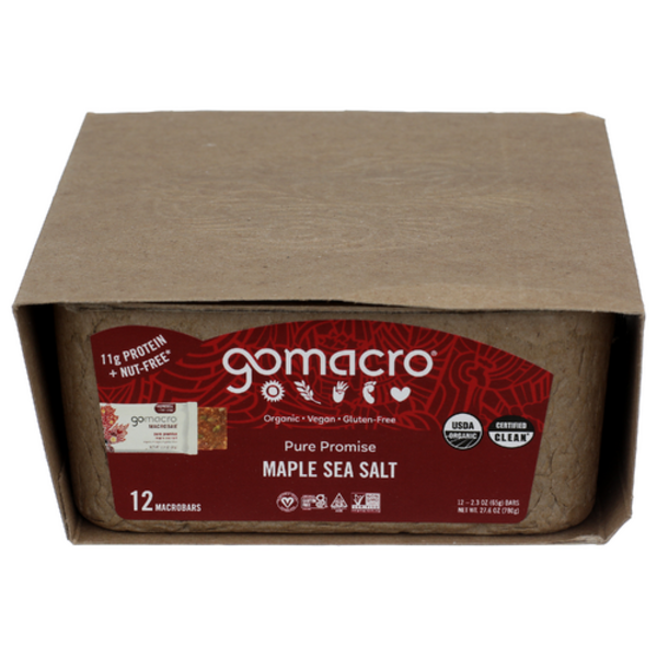 Gomacro Organic Maple Sea Salt Bar 12 Pack Case