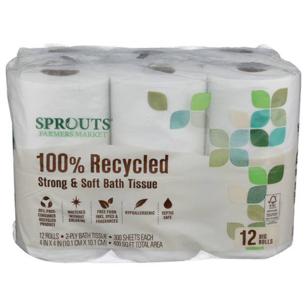 Sprouts Recycled Bath Tissue 2 Ply 12 Roll