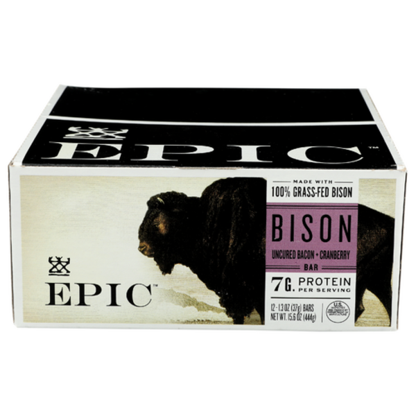 Epic Uncured Bacon & Cranberry Bison Bar 12 Pack Case