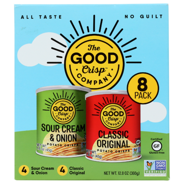 The Good Crisp Company Original & Sour Cream Onion Potato Crisps Multipack 8 Pack